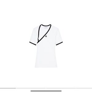 $300 Courreges Slash tee white cotton, XS